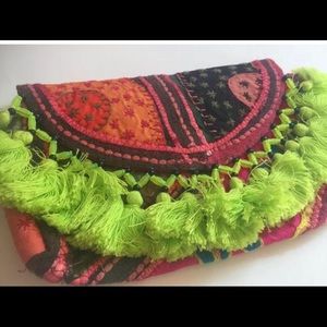 Vintage Banjara tassel clutch crossbody bag Ibiza/ Festival fashion